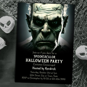 Invitation Fête du costume d'Halloween monstre Frankenstein