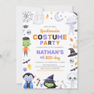 Invitation Fête du costume Spooktacular Halloween Anniversair
