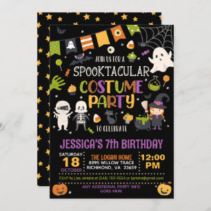 Invitation Fête du costume Spooktacular Halloween Anniversair