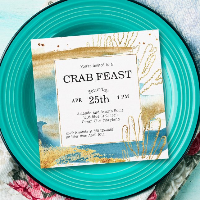 Invitation Fête du crabe, pique-nique ou dîner (Créateur téléchargé)