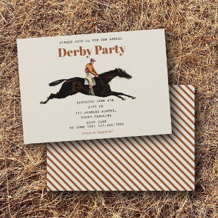Invitation Fête du Derby de chevaux de course Anniversaire Éq
