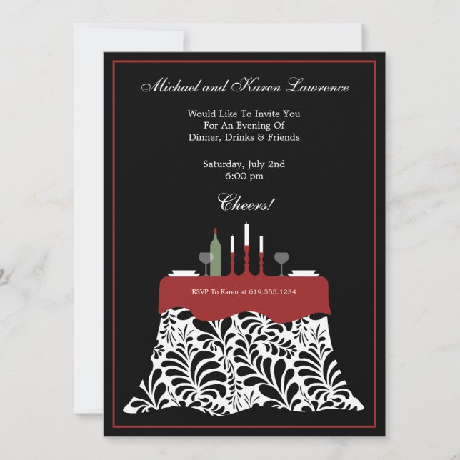 Invitation Fête du Dîner (Devant)