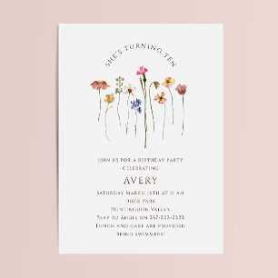Invitation Fête du dixième anniversaire du Fleur sauvage colo