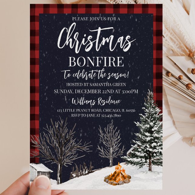 Invitation Fête du feu de Noël (Créateur téléchargé)