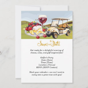 Invitation Fête du fromage et du vin de Golfer - Sauvez la da