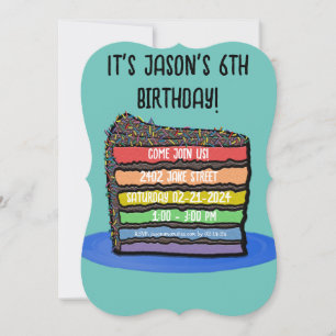 Invitation Fête du gâteau d'anniversaire pour enfants