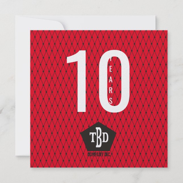 Invitation Fête du jalon des employés 10 ans de cadeau (Devant)