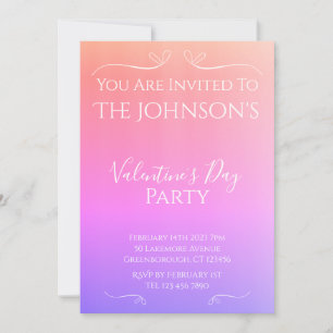 Invitation Fête du Jour de l'Ombre Valentines de Pink moderne