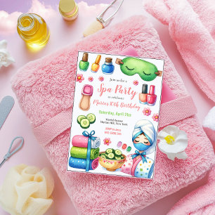Invitation Fête du jour spa qui se délecte fête d'anniversair