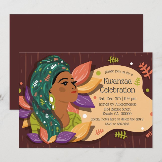 Invitation Fête du Kwanzaa (Devant / Derrière)