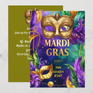 Invitation Fête du Mardi Gras – Que les bons moments défilent