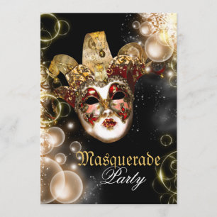 Invitation Fête du mardi gras vénitien masqué