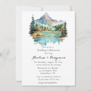 Invitation Fête du mariage de la montagne de Forest Lakeside
