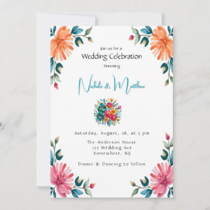 Invitation Fête du Mariage de l'aquarelle