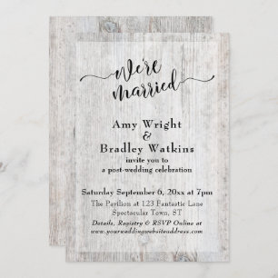 Invitation Fête du Mariage Rustic Patiné Wood Post