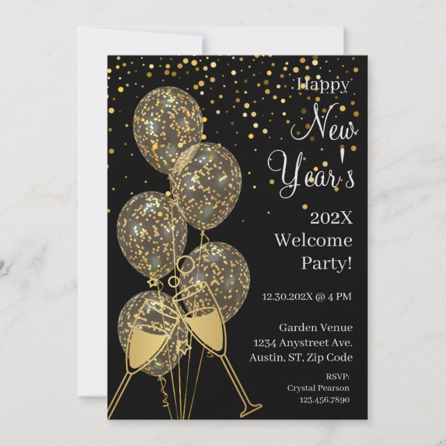 Invitation fête du Nouvel An (Devant)