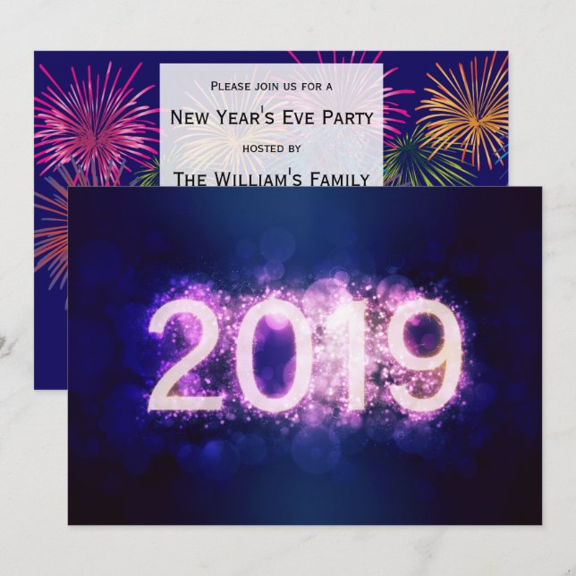 Invitation Fête du Nouvel An 2019 (Devant / Derrière)