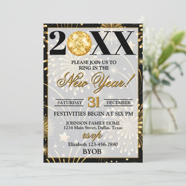 Invitation Fête du Nouvel An 2026 (Debout devant)