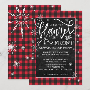 Invitation Fête du Nouvel An de Flannel & Frost