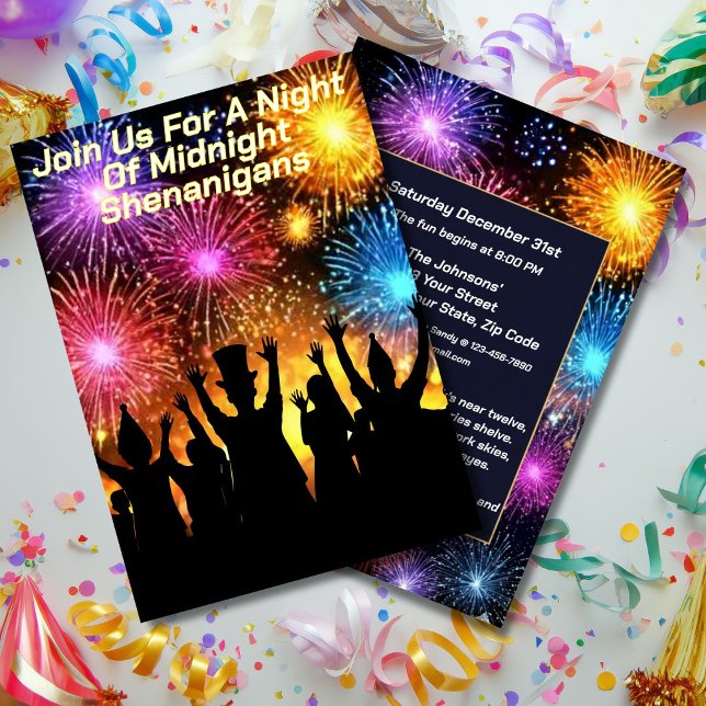 Invitation Fête du Nouvel An de Minuit Shenanigans (Créateur téléchargé)