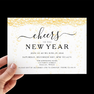 Invitation Fête du Nouvel An Elegant Fizz