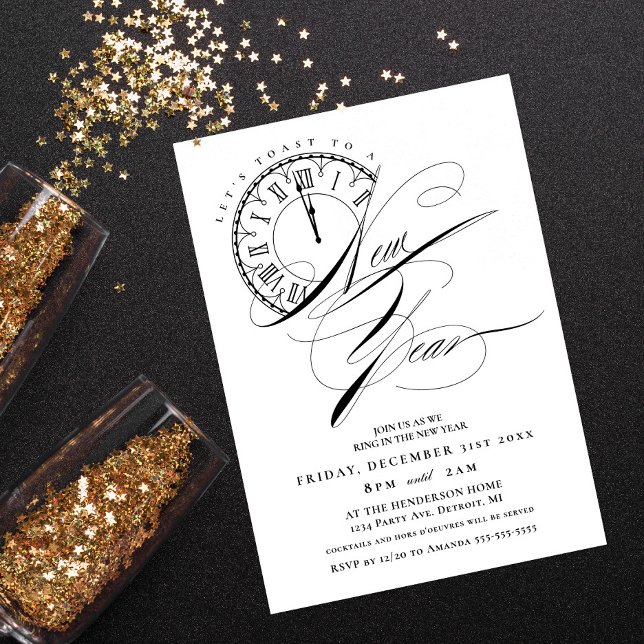 Invitation Fête du Nouvel An élégante et moderne (Créateur téléchargé)