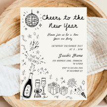 Fête du Nouvel An gribouillée à la main