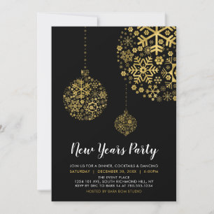 Invitation Fête du Nouvel An Moderne avec Papier d'Aluminium