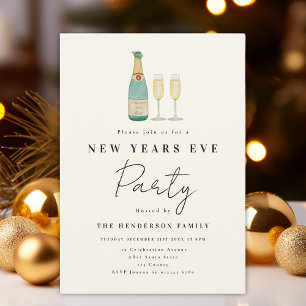 Invitation Fête du Nouvel An Moderne Simple