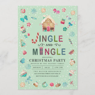 Invitation Fête du pain d'épices de Noël Jingle et Mingle