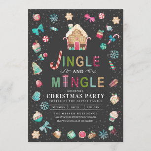Invitation Fête du pain d'épices de Noël Jingle et Mingle