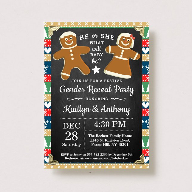 Invitation Fête du pain d'épices Noël de la fête de la révéla (Créateur téléchargé)