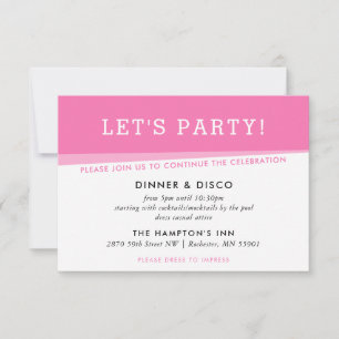 Invitation FÊTE DU PARTI simple moderne et audacieux angles r