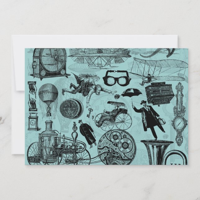 Invitation Fête du parti Vintage Steampunk (Devant)