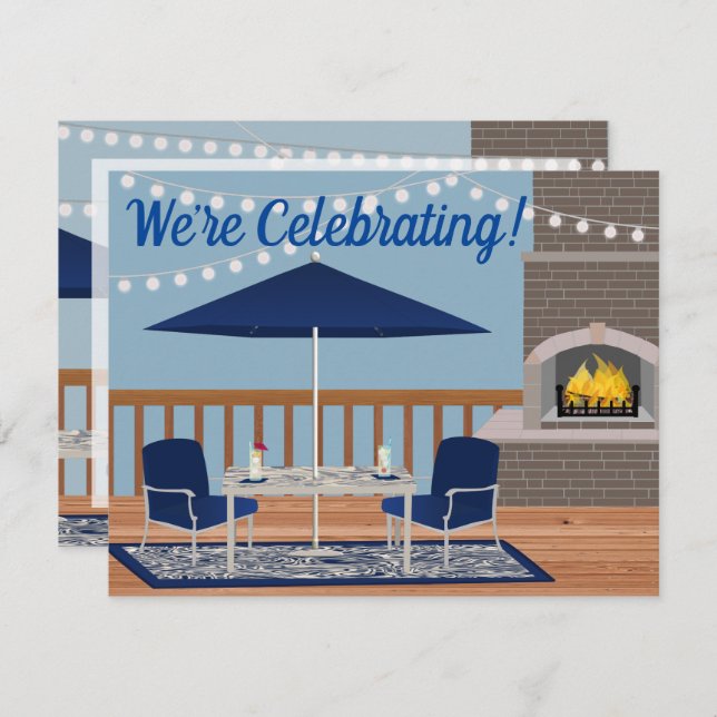 Invitation Fête du Patio extérieur (Devant / Derrière)