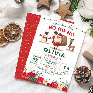 Invitation Fête du Père Noël Fête Noël Anniversaire