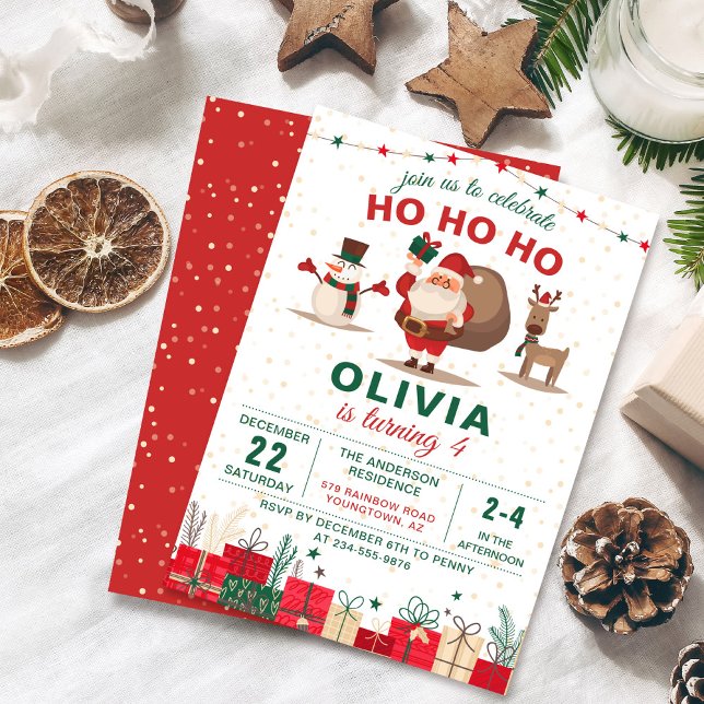 Invitation Fête du Père Noël Fête Noël Anniversaire (Créateur téléchargé)