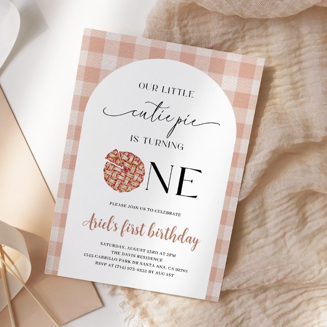 Invitation Fête du premier anniversaire de Cutie Pie avec un  (Créateur téléchargé)