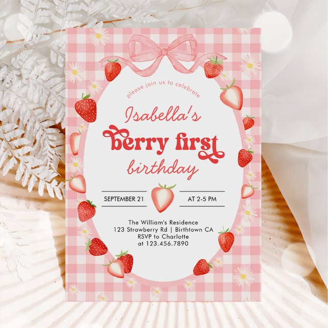 Invitation Fête du premier anniversaire de la fille aux frais (Créateur téléchargé)