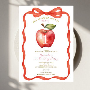Invitation Fête du premier anniversaire de la fille Pomme de