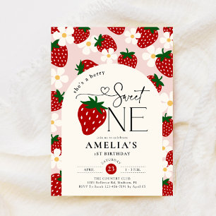 Invitation Fête du premier anniversaire de la fraise, Berry S