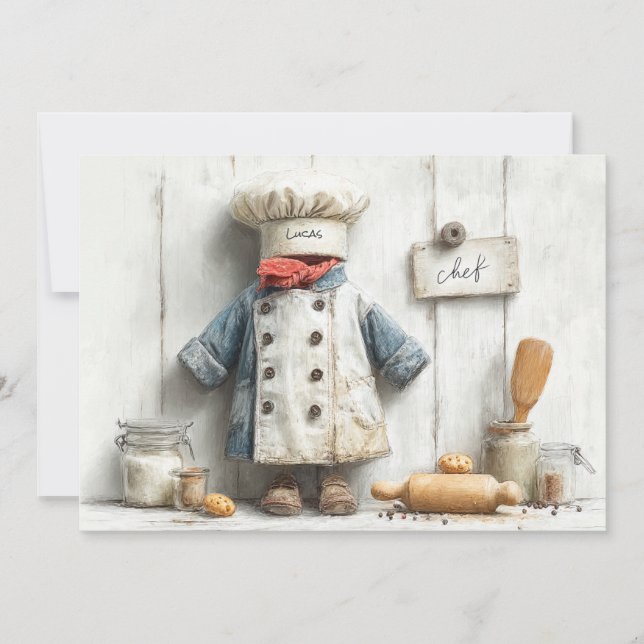 Invitation Fête du premier anniversaire de Petit Chef (Devant)