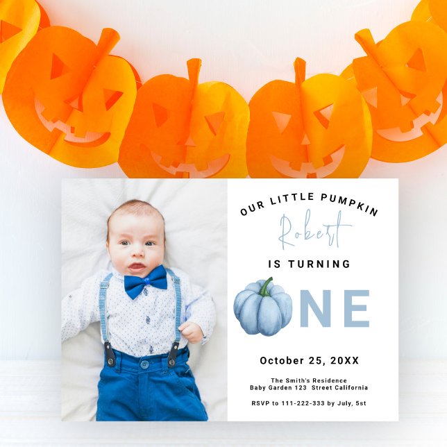 Invitation Fête du premier anniversaire de Pumpkin Boy  (Créateur téléchargé)