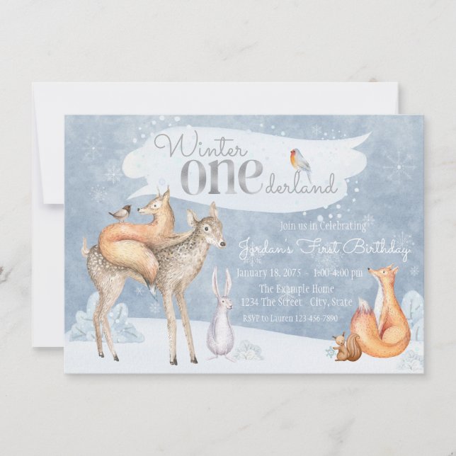Invitation Fête du premier anniversaire de Winter ONEderland (Devant)