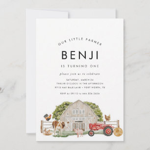 Invitation Fête du premier anniversaire des animaux de la fer