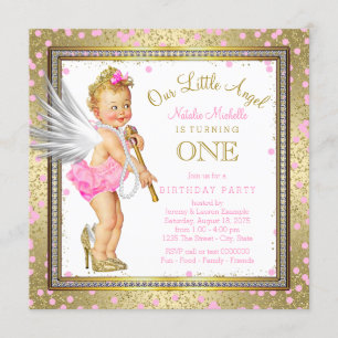 Invitation Fête du premier anniversaire des Little Angel Girl