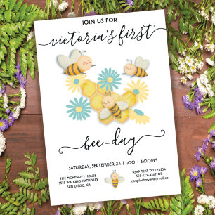 Invitation Fête du premier anniversaire du jour de l'abeille