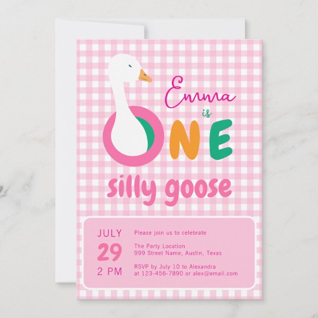 Invitation Fête du premier anniversaire d'une petite fille au (Devant)