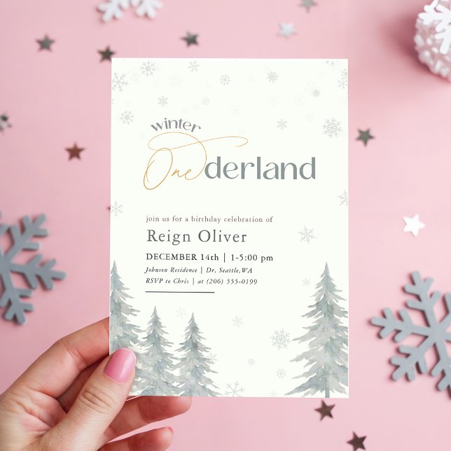 Invitation Fête du premier anniversaire Winter Onederland aqu (Créateur téléchargé)