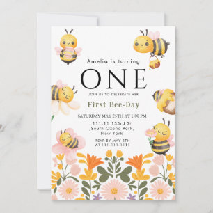 Invitation Fête du premier jour de l'abeille Bohème Fleur sau